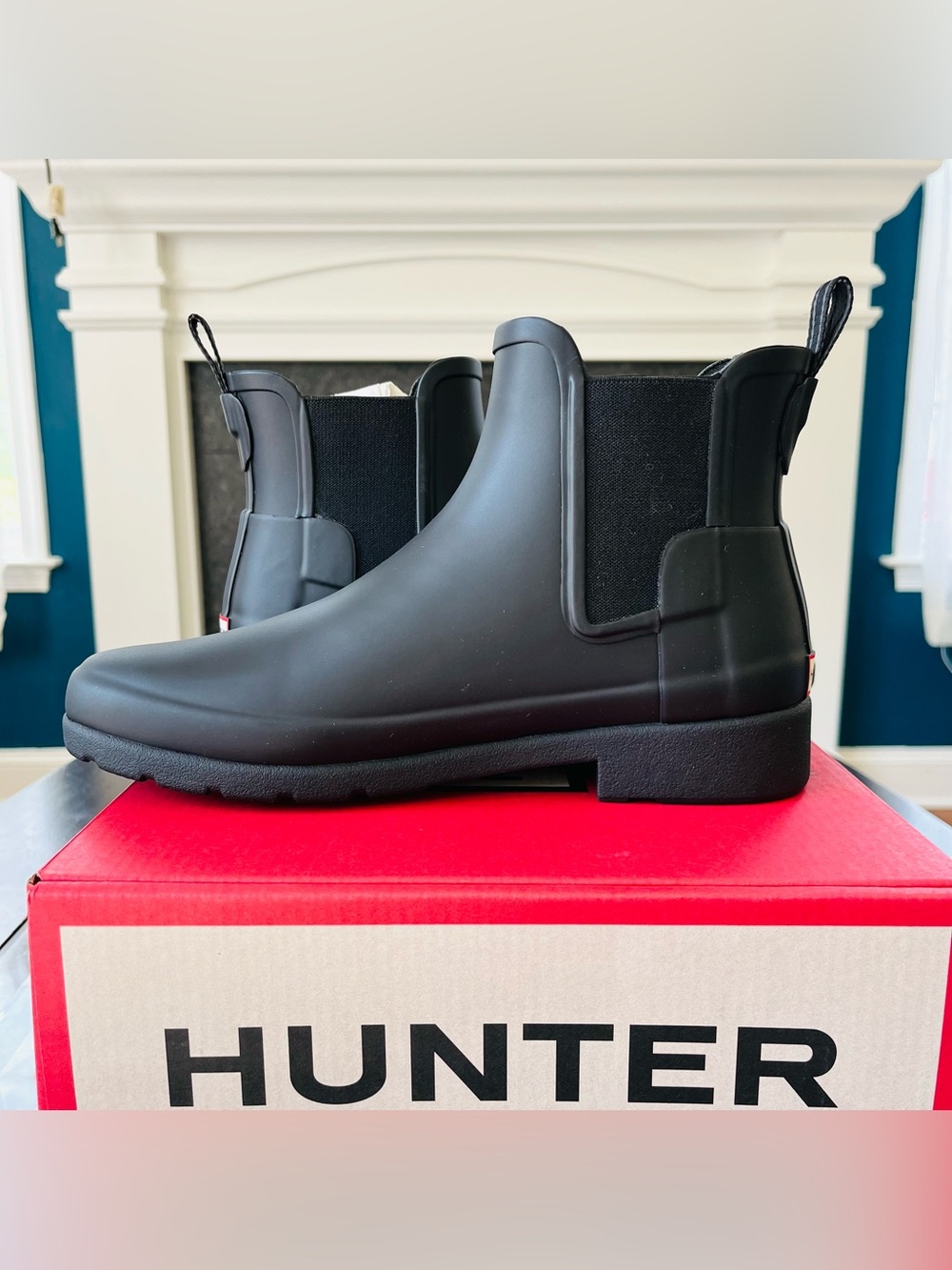 Hunter Refined Chelsea Rain Boots Black WFS2201RMA - Picture 4 of 8